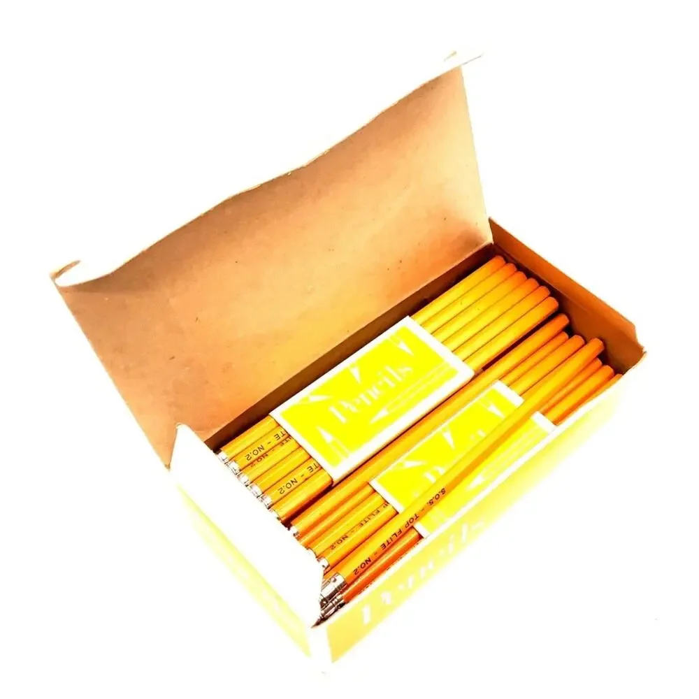 NOS No 2 Wood Pencils (62) 2500 F.D.R Original Box Vintage School Pencils
